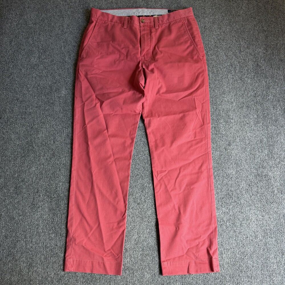 Polo Ralph Lauren Stretch Straight Fit Chino Pants Mens 32x30 Red Coral Cotton